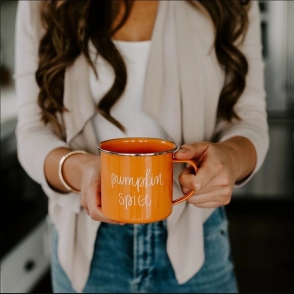 Fall Autumn Pumpkin Spice Metal Mug - Picture 1 of 3